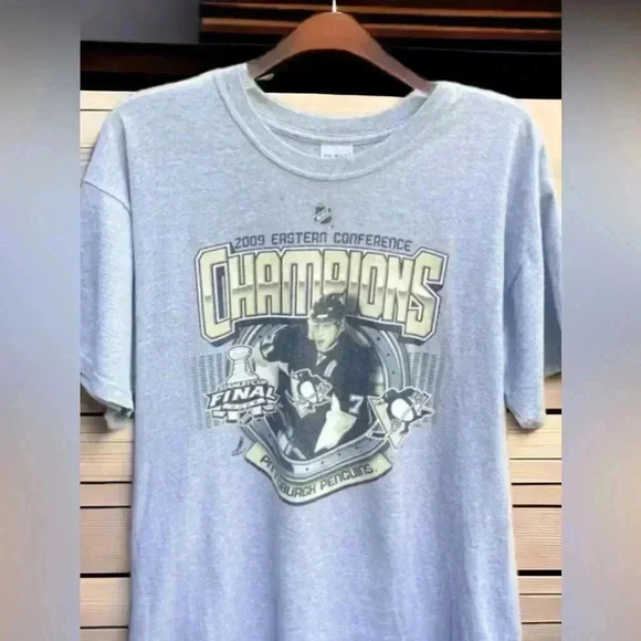 Pittsburgh Penguins Gildan size large 2009 Eastern Conference t-shirt Malkon NHL - Picture 3 of 4